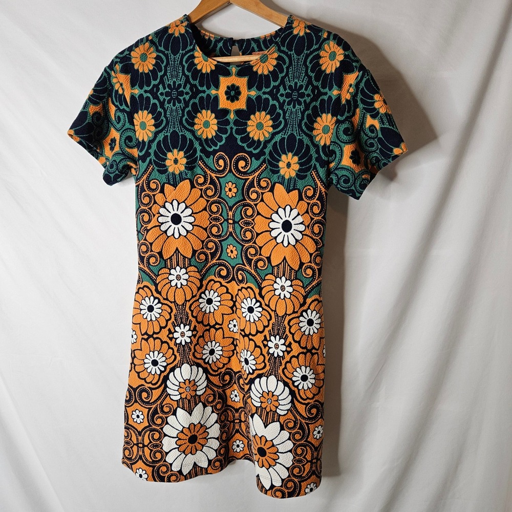Anthropologie Maeve Mod Floral Mini Shift Dress sz XS